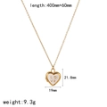 Detailweergave van gouden hart medaillon ketting met LOVE gravure en afmetingen - Emaille Hart LOVE Medaillon(TN3570)