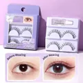 Individual clusters of fishtail false eyelashes set with glue for natural makeup look - Fairy Eyelashes (2 Pairs) With Glue SY923-C