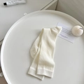 White thin knit crew socks for women in breathable candy-colored Japanese JK style - Off White