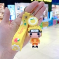 Naruto anime figure keychain with yellow silicone strap and peach charm for bag decor - Yellow Form Ninja (B208-2) / Single Piece