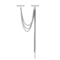 Orecchini a catena a doppio foro in argento con maglie a tre strati e stile minimalista - Stile Tripla Catena (8mm)