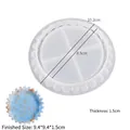 Silicone mold for 4-slot round bubble tray with blue marble resin sample display - Beaded Round Tray