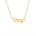 Detailansicht der goldenen Jungfrau-Sternzeichen-Halskette mit filigranem Schriftzug - Jungfrau (Gold)