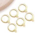 Set of 6 gold-plated leverback ear hooks with small rings for DIY jewelry making - French Leverback Ear Hook (13mm)