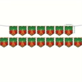 Christmas party decoration flags with gold glitter trees and Merry Christmas letters - Banner / 1 Piece
