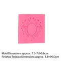 Pink silicone vintage frame mold with European scroll relief, size 7.1x7.8cm - Style No. 4-Decorative Relief Border / Pink