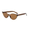 Retro cat eye sunglasses featuring amber translucent frames and matching lenses - Transparent Tea