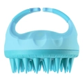 Spazzola per massaggio capelli in silicone blu con impugnatura ergonomica comoda - Blu
