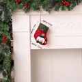 Mini Christmas stocking featuring a 3D snowman, red felt fabric, and 15cm height dimensions - Thick Non-Woven Mini Sock - Snowman