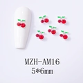 Detailed view of red cherry nail art charms sized 5x6mm with silver alloy base - Silver Base Small Red Cherry (AM16)