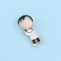 Broche médecin en émail avec blouse blanche et badge médical stéthoscope doré - Docteur Dessin Animé