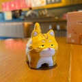 Orange tabby cat figurine with wood carving texture for home and car dashboard decoration - Wood Carving Style Standing - Leopard Cat