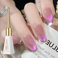 Sparkling pink purple cat eye UV/LED gel polish with a shimmering gradient effect - Dark Night Purple Cat Eye
