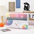 Set of 60 colors dual tip watercolor markers in a portable clear case for drawing - Black / 60 Colors Set