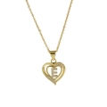 18k gold plated heart necklace featuring crystal letter E pendant for women - Necklace E