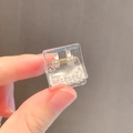 Mini molletta quadrata trasparente per capelli con molla dorata per coda alta - Piccolo cubo / Trasparente