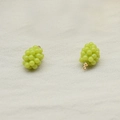 Mini light green resin grape charm with gold metal loop for DIY earring jewelry making - Small Yellow Green Grape