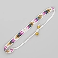 Handgefertigtes Boho-Perlenarmband mit bunten Röhrenperlen und goldenen Akzentperlen - Mehrfarbiges Patchwork (MG-B23081101C)