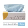 Blue microfiber absorbent kitchen cloth in a 22x28cm pull-out dispenser box - Box of 15 Sheets (22x28cm) / Blue