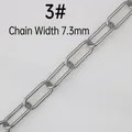 Detailansicht der 7,3mm Edelstahl-Büroklammerkette für die Schmuckherstellung - Stil 3# (7,3 mm Breite) / Pro Meter