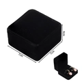 Close-up of black velvet jewelry box showing 7x7x4cm dimensions for rings and earrings - Stud Earring Box / Black