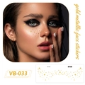 Tatuajes faciales metálicos dorados VB-033 con patrones de estrellas y puntos - VB-033 (Metálico Dorado) / Dorado