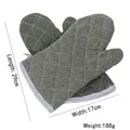 Olive green quilted oven mitts with white diamond stitching measuring 29cm long - 1 Pair / Light Green Medium