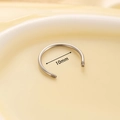Silver horseshoe ring with 10mm inner diameter and fine threaded screw ends - 10mm Double Head External Thread Horseshoe Ring
