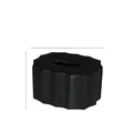 Boîte à mouchoirs noire moderne au design ondulé mat avec dimensions de 18,6 cm - TP14-2 Boîte à Mouchoirs Ondulation Verticale Noir