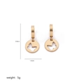 Minimalist gold butterfly cutout round earrings made of polished stainless steel - Butterfly / Gold