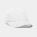 Dettaglio ravvicinato del berretto da baseball bianco in cotone con cuciture della visiera - Regolabile / Bianco