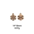 Detail view of 14x18mm golden snowflake pendant with white rhinestones and dimensions - Golden Snowflake-14*18mm