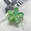 Green marble ink paint hair claw clip in elegant five-petal flower shape for women - 8cm Flower Shape-Gradient Green