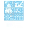 Pegatinas de Navidad para ventanas con 134 piezas de renos azules y copos de nieve - Reno Colgante Árbol de Navidad / 6 Hojas/Set