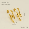 Irregular chunky chain earrings in 18k gold plated stainless steel for minimalist style - Irregular Twisted Cross Style (892) / 18K Gold