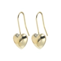 Eleganti orecchini a cuore 3D in finitura oro lucido mostrati su uno sfondo bianco - Argento 925 / Oro
