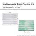 Rectangular striped coaster silicone mold for resin tray casting, size 10.9x8.6x1.4cm - Small Rectangular Stripe