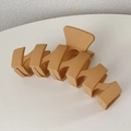 Matte orange-brown large hair claw clip for women featuring minimalist resin finish - Yellow Wave Geometric(FJ253)