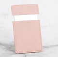 Pink faux leather sliding compact mirror with high-definition rectangular glass - Pink