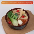 Salvadanaio a forma di ciotola di ramen giapponese in PVC 13cm con uovo e verdure - Ciotola Grande - Tagliatelle con Rafano e Uovo