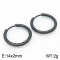 Minimalist black 18K stainless steel 14mm hoop earrings for a versatile unisex look - 14*2mm Black Ke113171-zz / A Pair Of [inner Diameters]