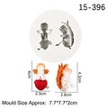 Stampo in silicone bianco con due forme di angelo per fondant e decorazioni torte - 2# (Rotondo) / Grigio