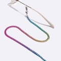 Rainbow gradient copper eyeglass chain with colorful links and non-slip silicone loops - Rainbow Ombre