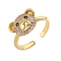 Anello a orso regolabile in rame con zirconi lavanda micropavé e placcatura oro - Aperto Regolabile / Viola