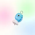 Cute blue and white 3D glass fish earring charm with a metal hook for women - Blue White Fish Charm