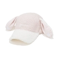 Dettaglio del cappellino in lana d'agnello rosa con ricamo Sparkle e orecchie di coniglio - M(56-58cm) / Rosa
