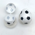 Egg-shaped football pattern container with a lightweight plastic opening design - Soccer Style
