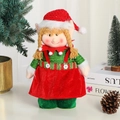 Adorabile elfo natalizio in tessuto rosso e verde per decorazioni festive di interni - 23*50cm / Rosso [Ragazza]