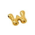 Pendentif lettre W bulle en acier inoxydable doré poli pour collier femme - Lettre W (Style W)