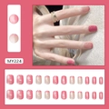 Franse kattenoog kunstnagels set in roze met gradiënt afwerking en 24 stuks lay-out - Retro Bes Stijl (MY224) / 24 Stuks (Met Lijm)